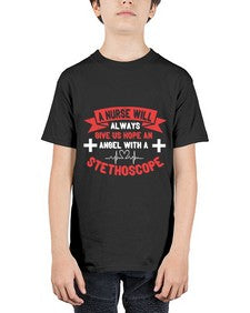 A Nurse will always give us hope an Angel with a stethoscope Style 20# - nurse - Youth Tee Unisex