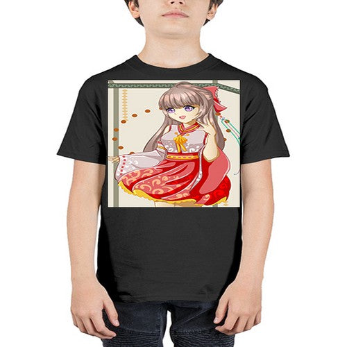 A beautiful and happy girl with kimono 104# - anime - Youth Tee Unisex