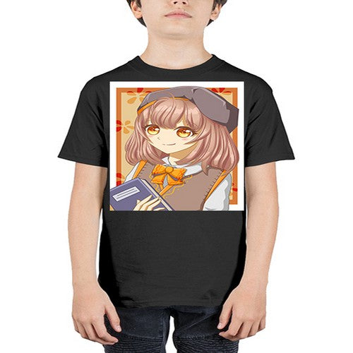 A beautiful girl wearing uniform with book 93# - anime - Youth Tee Unisex