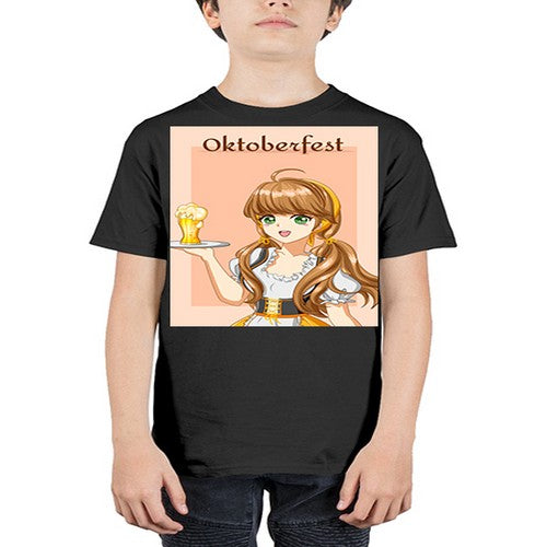 A beautiful girl with beer happy at celebrating the oktoberfest 87# - anime - Youth Tee Unisex