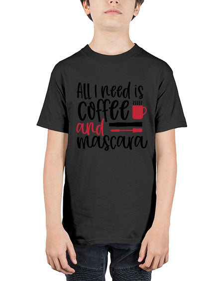 All I need is coffee and mascara design Style 259# - beauty - fashion - Youth Tee Unisex