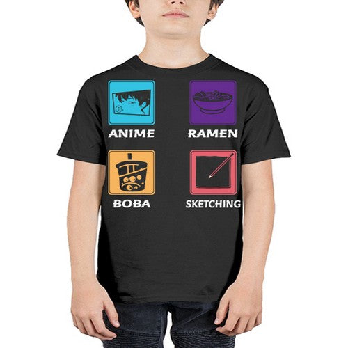 Anime Ramen Boba Sketching Anime 218# - anime - Youth Tee Unisex