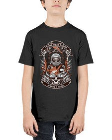 Astronaut Skull 243# - skull and bones - Youth Tee Unisex