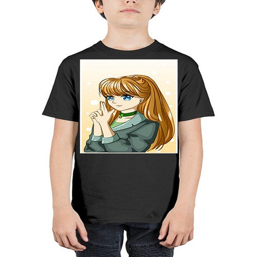 Beautiful and cool girl with long blonde hair 152# - anime - Youth Tee Unisex