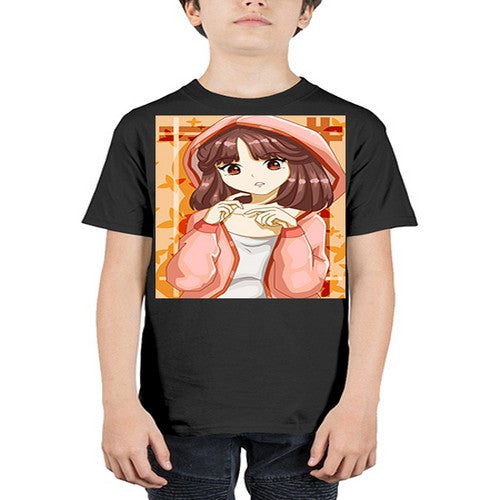 Beautiful and cute girl brown hair with jacket 81# - anime - Youth Tee Unisex
