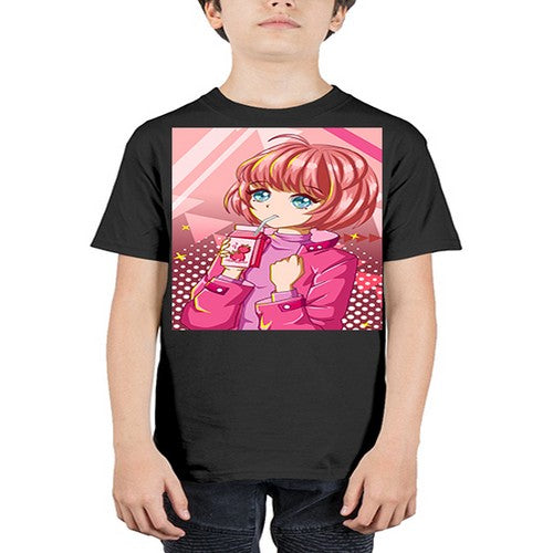 Beautiful and cute girl with strawberry milk 76# - anime - Youth Tee Unisex