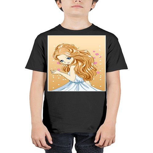 Beautiful and cute princess long blonde hair 13# - anime - Youth Tee Unisex