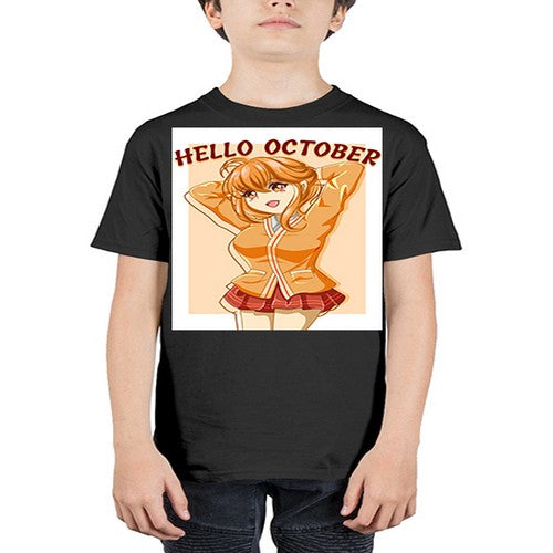 Beautiful and cute teenager girl in hello october 85# - anime - Youth Tee Unisex