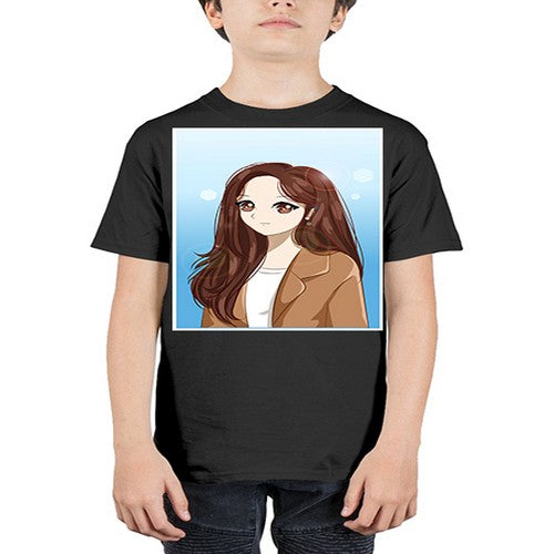 Beautiful and happy girl long hair with suit 94# - anime - Youth Tee Unisex