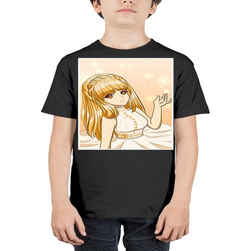 Beautiful and happy princess long yellow hair 24# - anime - Youth Tee Unisex