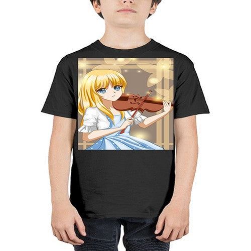 Beautiful girl playing violin 2# - anime - Youth Tee Unisex