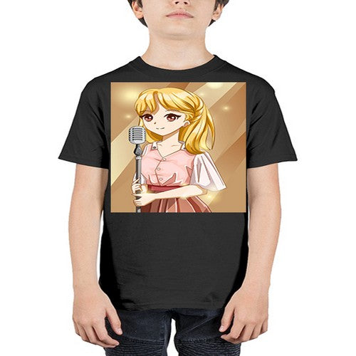 Beautiful girl singing in the studio 32# - anime - Youth Tee Unisex