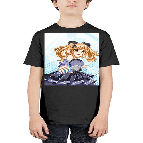Beautiful singer girl with black dress 19# - anime - Youth Tee Unisex