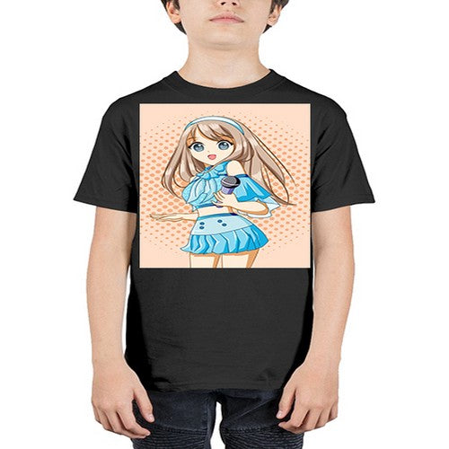 Beautiful singer woman with blue dress 179# - anime - Youth Tee Unisex