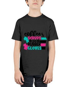 Coffee Scrubs And Rubber Gloves Style Style 664# - nurse - Youth Tee Unisex