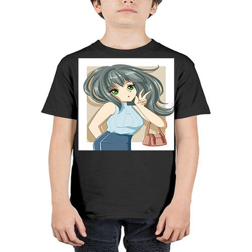 Cool and beautiful girl carry a fashion bag 96# - anime - Youth Tee Unisex