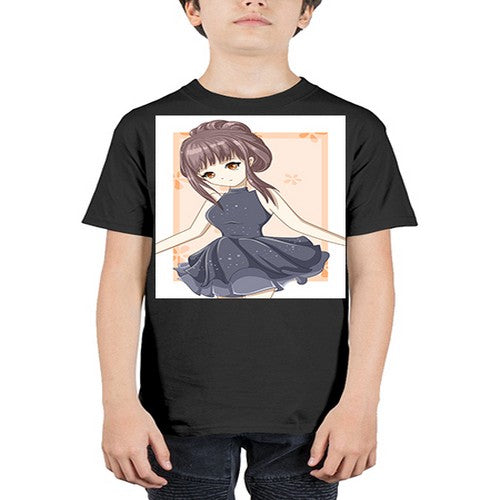 Cute and beatiful princess wearing black dress 117# - anime - Youth Tee Unisex