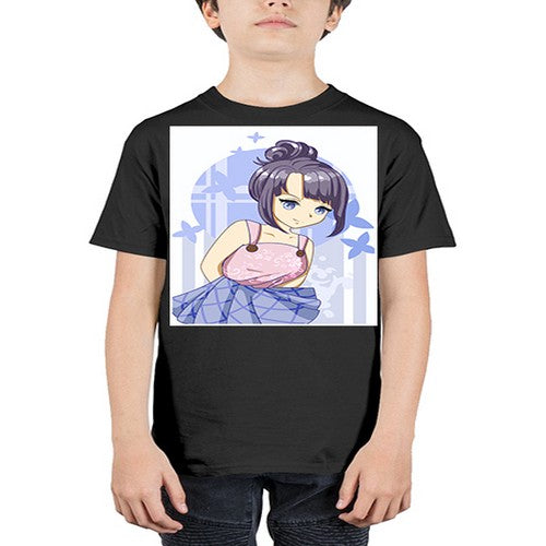 Cute and beautiful girl purple hair 167# - anime - Youth Tee Unisex