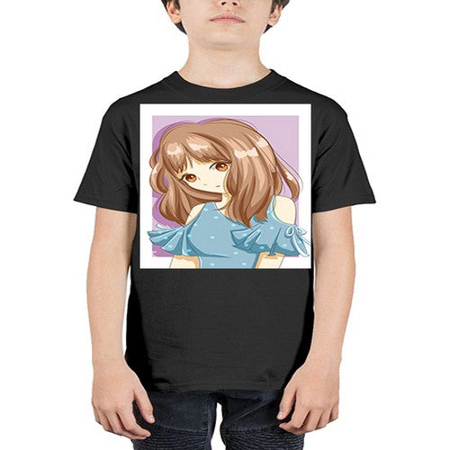 Cute and beautiful girl with blue blouse 101# - anime - Youth Tee Unisex