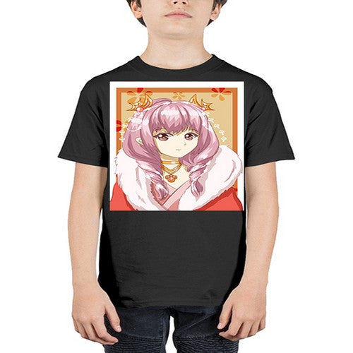 Cute and beautiful queen pink hair with red dress 124# - anime - Youth Tee Unisex