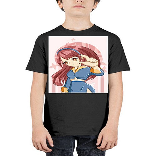 Cute and cool girl red long hair 166# - anime - Youth Tee Unisex