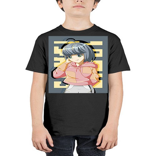 Cute and cool girl with jacket 80# - anime - Youth Tee Unisex