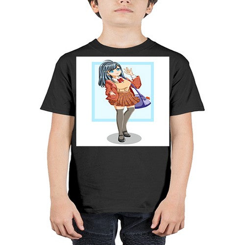 Cute and happy teenage girl back to school 175# - anime - Youth Tee Unisex