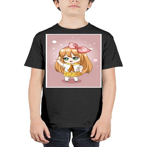 Cute little girl yellow hair wearing uniform 130# - anime - Youth Tee Unisex