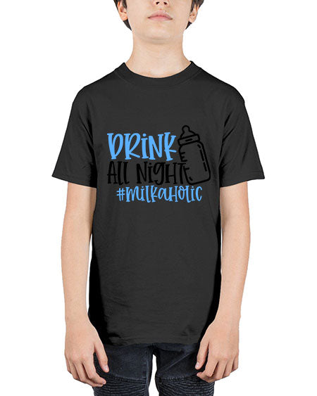 Drink All Night Milkaholic Style 304# - baby - Youth Tee Unisex