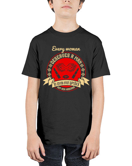 Every woman deserves a man to ruin her lipstick not her mascara Style 212# - beauty - fashion - Youth Tee Unisex