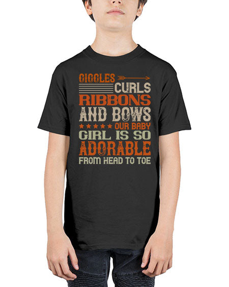 Giggles curls ribbons and bows Our baby girl is so adorable from head to toe Style 319# - baby - Youth Tee Unisex