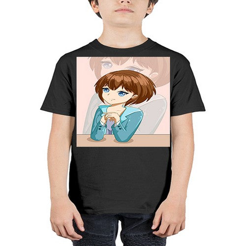 Happy beautiful and elegant girl brown hair 36# - anime - Youth Tee Unisex