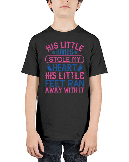 His little hands stole my heart His little feet ran away with it Style 335# - baby - Youth Tee Unisex
