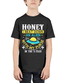Honey i beat down an alien 4# - ufo - Youth Tee Unisex