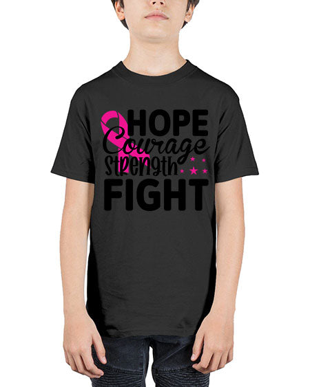 Hope Courage Strength Fight 21# - breast cancer - Youth Tee Unisex