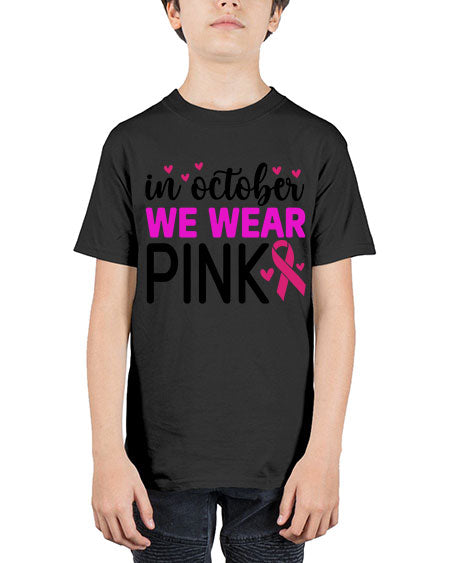 In October We Wear Pink 16# - breast cancer - Youth Tee Unisex