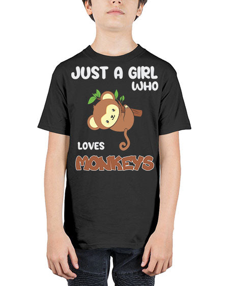Just a Girl Who Loves 8# - monkey - Youth Tee Unisex