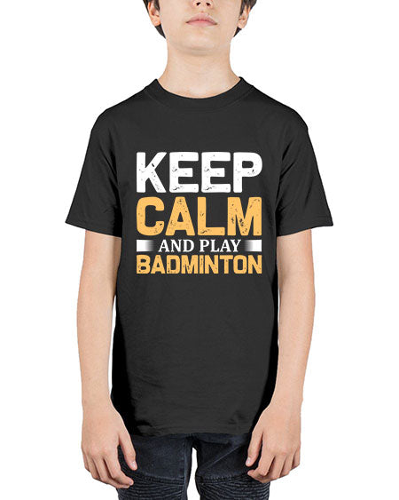 Keep calm 958# - badminton - Youth Tee Unisex