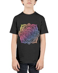Mandala Courage Rainbow Glitter 758# - mandala - Youth Tee Unisex