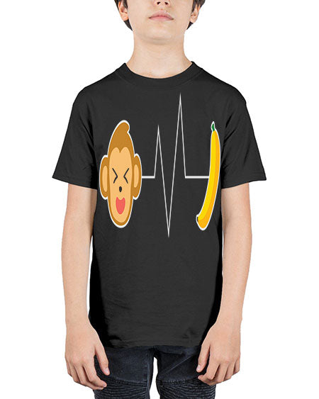 Monkey Heartbeat Banana 13# - monkey - Youth Tee Unisex