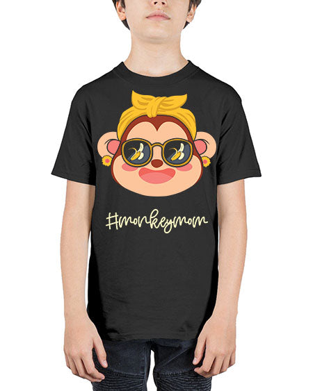 Monkey Mom Banana Glasses 16# - monkey - Youth Tee Unisex