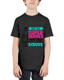 Not All Super Heroes Wear Capes Mine Wears Scrubs Style Style 1136# - nurse - Youth Tee Unisex