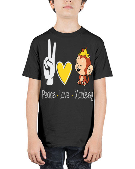 Peace Love Monkey 20# - monkey - Youth Tee Unisex