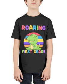 Roaring to first Grade Trex 768# - first grade - Youth Tee Unisex
