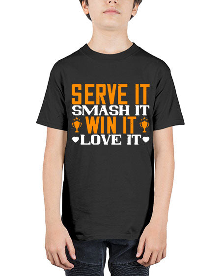 Serve it smash it win it love it 1883# - badminton - Youth Tee Unisex