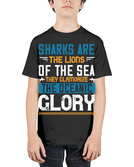 Sharks are the lions of the seaThey glamorize the oceanic glory Style 30# - shark-fish - Youth Tee Unisex