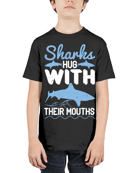 Sharks hug with their mouths Style 22# - shark-fish - Youth Tee Unisex