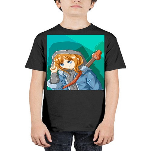 Swag and cute girl with a guitar 50# - anime - Youth Tee Unisex