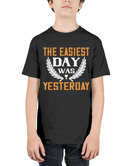 The easiest day was yesterday 1834# - badminton - Youth Tee Unisex