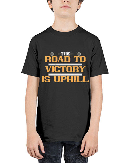 The road to victory is uphill 1822# - badminton - Youth Tee Unisex
